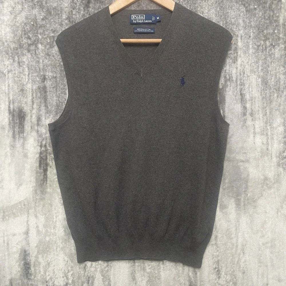 POLO By Ralph Lauren 100% Pima Cotton Men's Gray Best Size‎ Medium